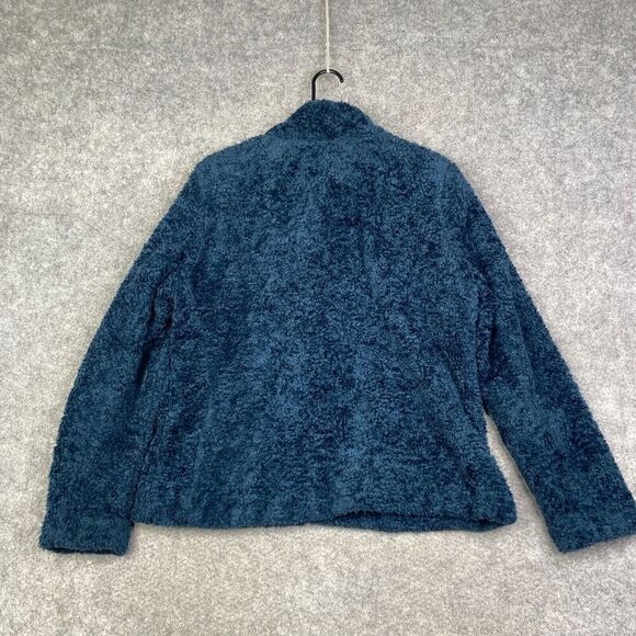 PENDLETON Women’s Sherpa Fleece Deep Pile Blue/Blackwatch Plaid Jacket Sz M - Picture 11 of 12